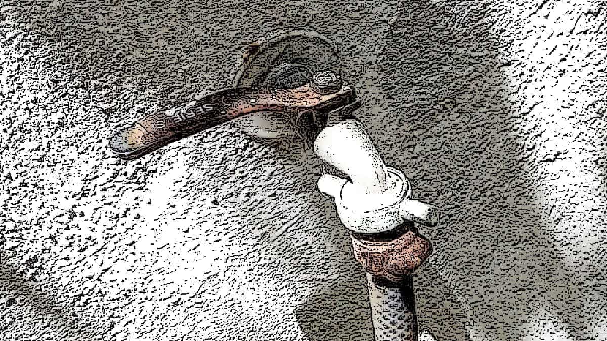 Torneira estilizada em efeito artístico.